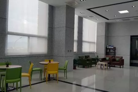 The reception area